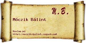 Móczik Bálint névjegykártya
